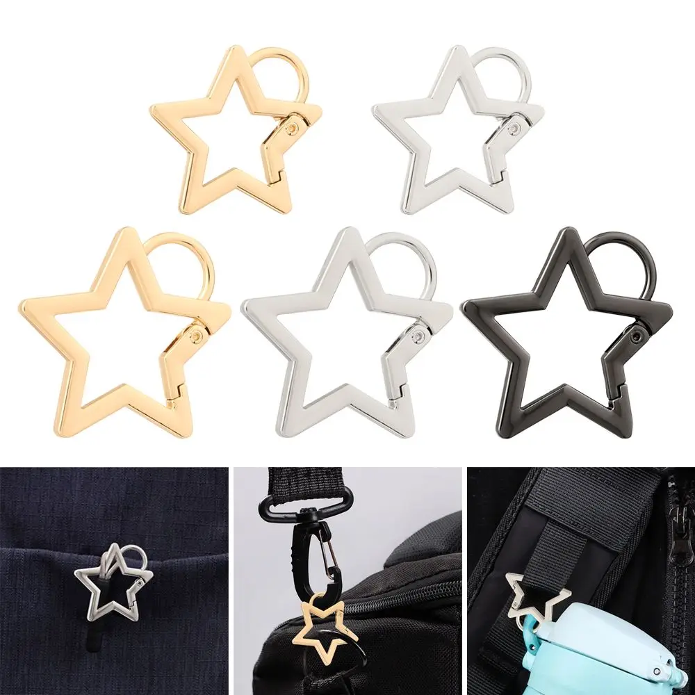 gold silver Zinc Alloy Hooks Star Push Trigger Carabiner Purses Handbags Snap Clasp Clip Spring Ring Buckles Bag Belt Buckle