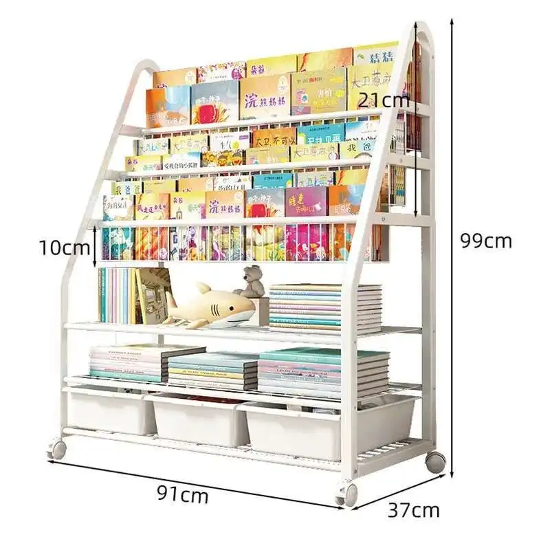 Rak Buku Baja Karbon Modern untuk Rumah Penyimpanan Mainan Dapat Dilepas Rak Buku Nyaman Rak Rumah Tangga Sederhana Kreatif untuk Perpustakaan