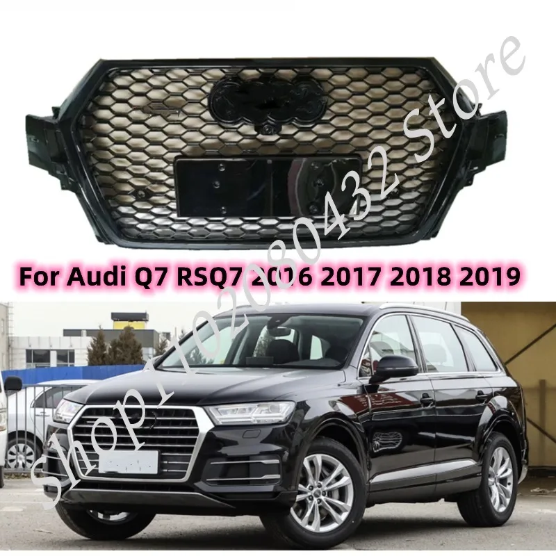 Modify for RSQ7 Style Car Front Grille Racing Car Upper Bumper Hood Mesh Body Kit Grid For Audi Q7 RSQ7 2016 2017 2018 2019