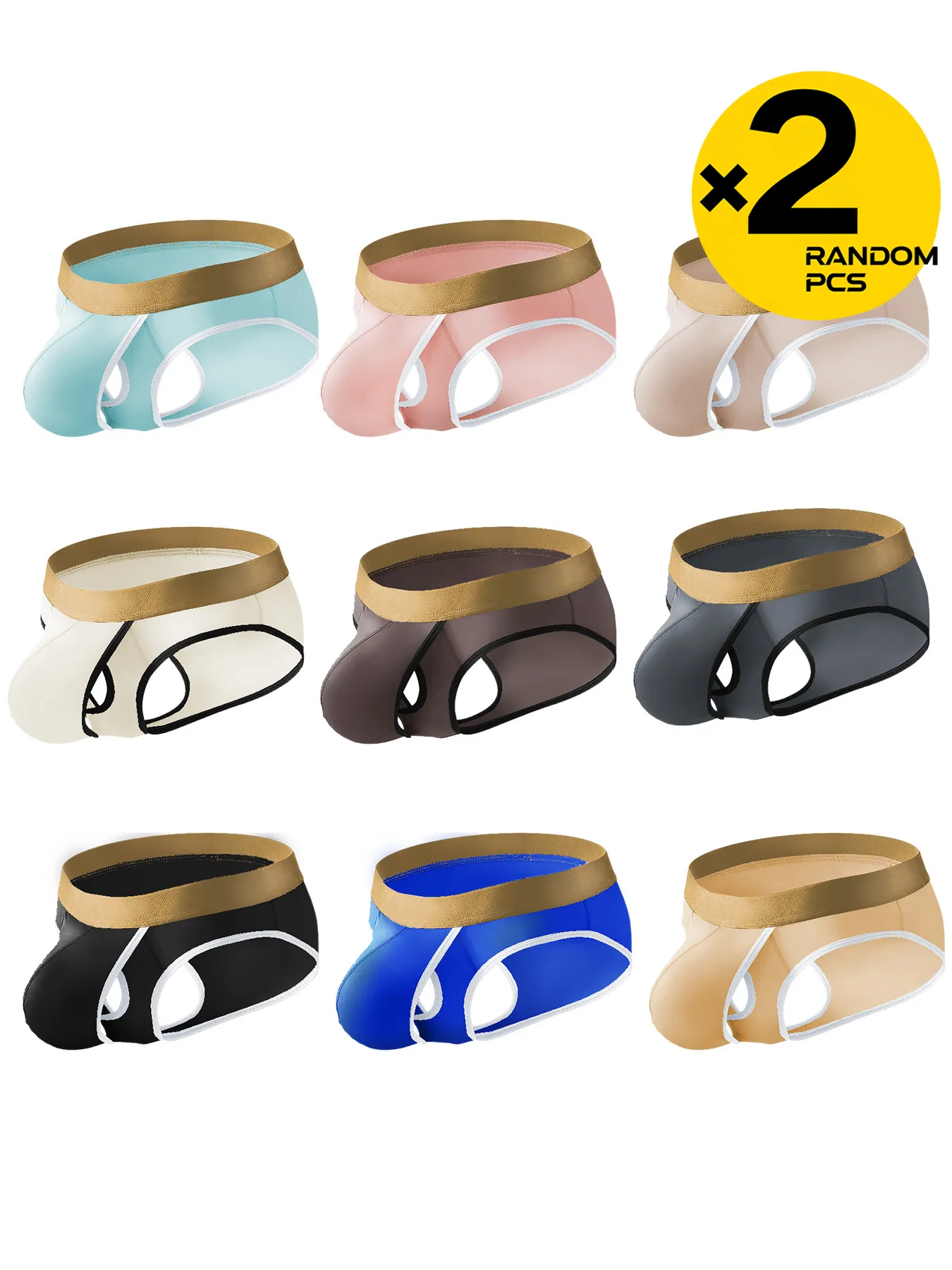 

Men's 2-Pack Cotton Briefs Breathable Sporty Underwear Elastic Waist Simple Solid Color Casual Versatile for Students & Adults