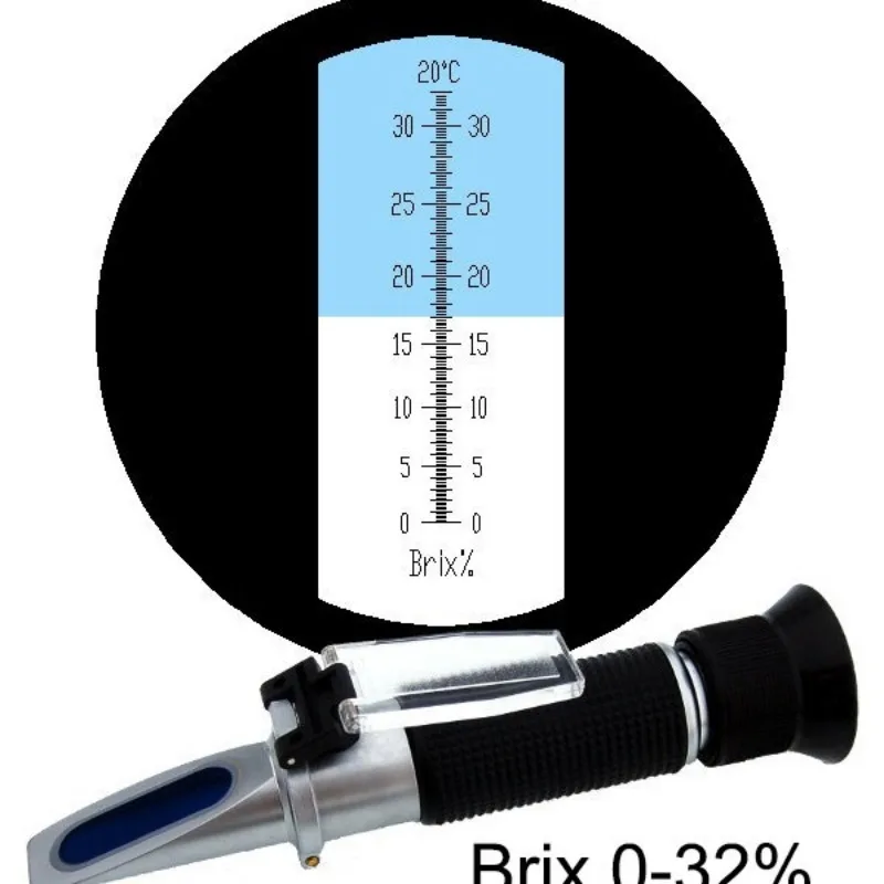 High Precision Handheld Refractometer Unit 0-32% Brix, Cutting Fluid & Active Ingredient Concentration Measurement