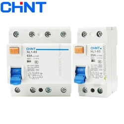 CHINT NL1-63 1P+N 2P 3P+N 4P 63A 40A 25A 30mA CE RCCB 50HZ Electromagnetic Leakage Residual Current Protection