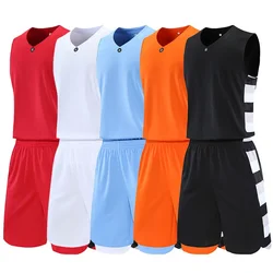 2-częściowy zestaw koszulek do koszykówki Plus Size Outdoor Sport Shirts Tops Shorts Oddychająca odzież sportowa do tenisa Męski dres fitness