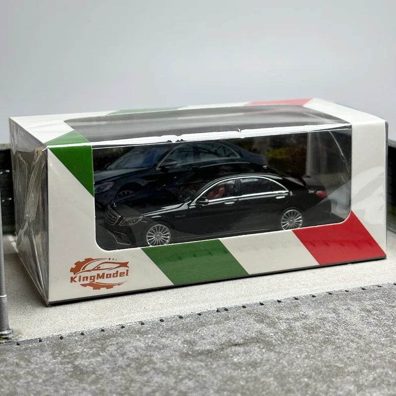 Diecast 1/64 Size Benz S65 Model Car AMG W222 Alloy Car Model Toys for Boys Gift Collection Display Hobby Original Box