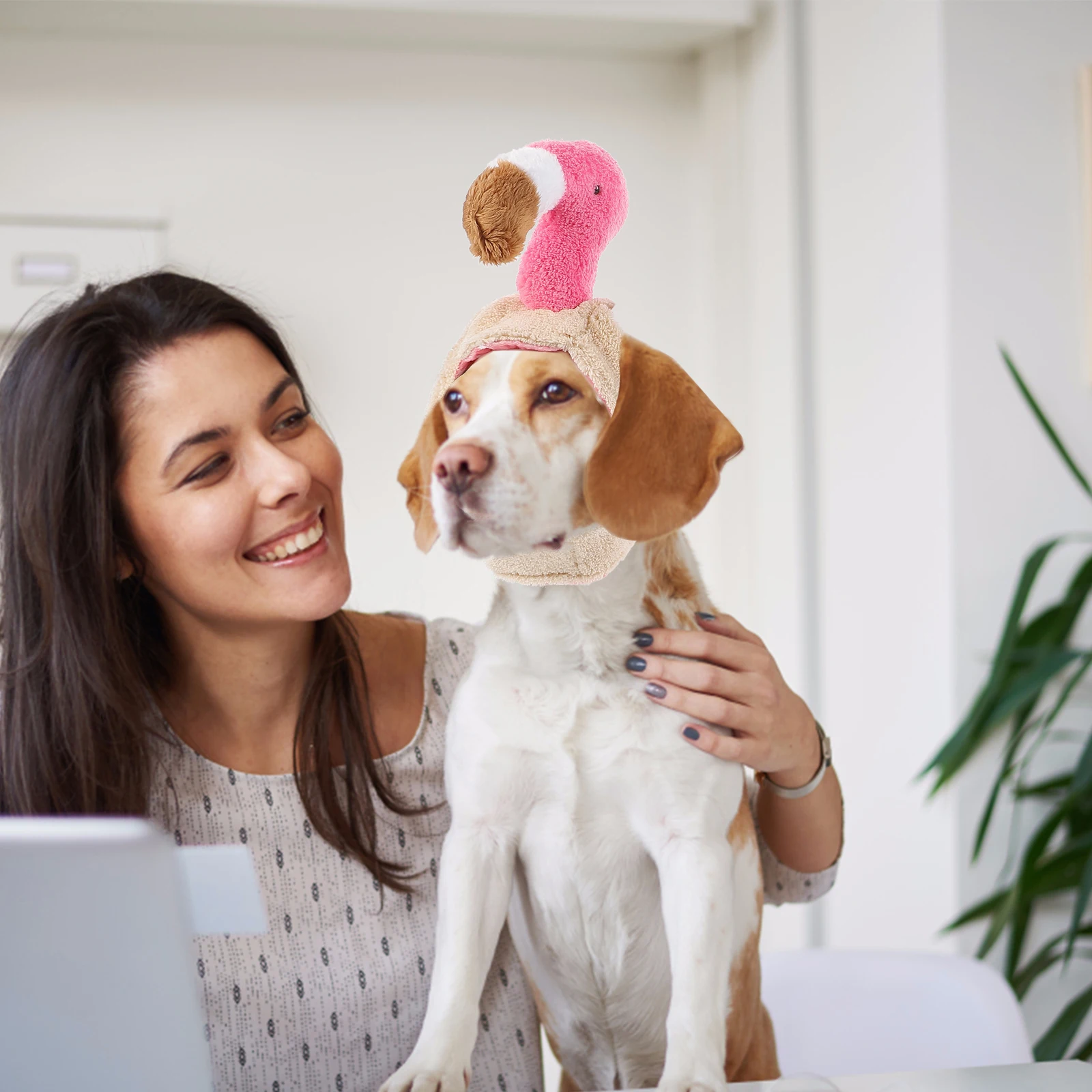 

Cute Flamingo for Small Dogs Cats Funny Cosplay Headgear Soft Costume Party Accessory Cap Pet Headgear Cat Cosplay Hat Pet