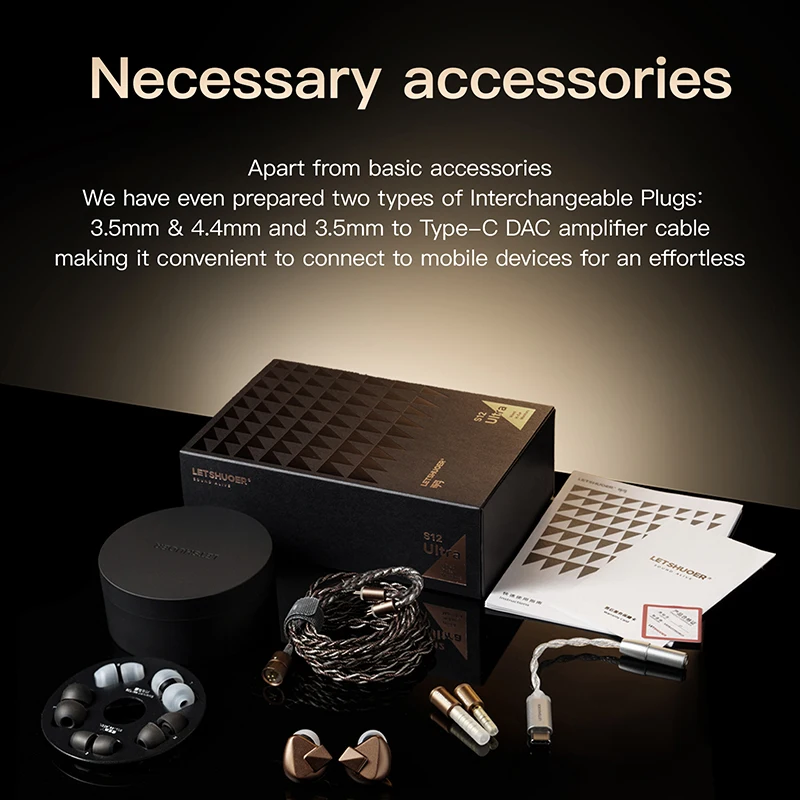 Letshuoer S12 Ultra HiFi Oortelefoon 14.8mm Grote Planar Magnetische Driver In-Ear Monitoren Bedrade hoofdtelefoon Voor Audiofielen