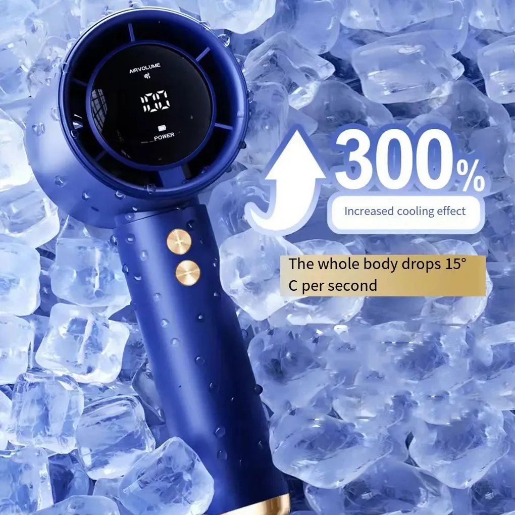 Portable Turbo Electric Fan 100 Speed Wind adjustment USB Recharge Small Cooling Fan Led Power Digital Display Home Appliance