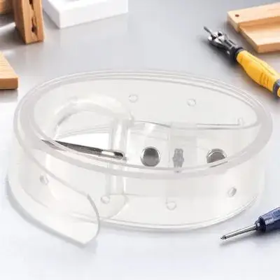 حزام مشد نسائي بخصر شفاف خصر عريض للنساء خفيف الوزن مقاوم للماء من مادة PVC الشفافة بحزام للسيدات قابل للتعديل #6