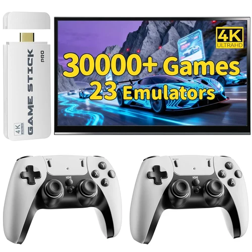 Consola de videojuegos 4K TV Game Stick M15, más de 30000 juegos integrados, reproductor de juegos portátil de 128G, controlador inalámbrico, mando Retro