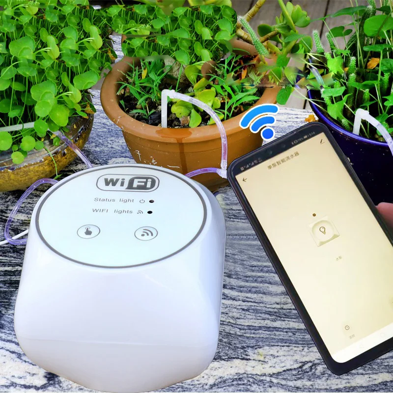 نظام سقي الزهور الأوتوماتيكي بالواي فاي عن بعد، نظام سقي النباتات بالتنقيط، نظام سقي الحديقة الذكي لا حاجة إلى صنبور