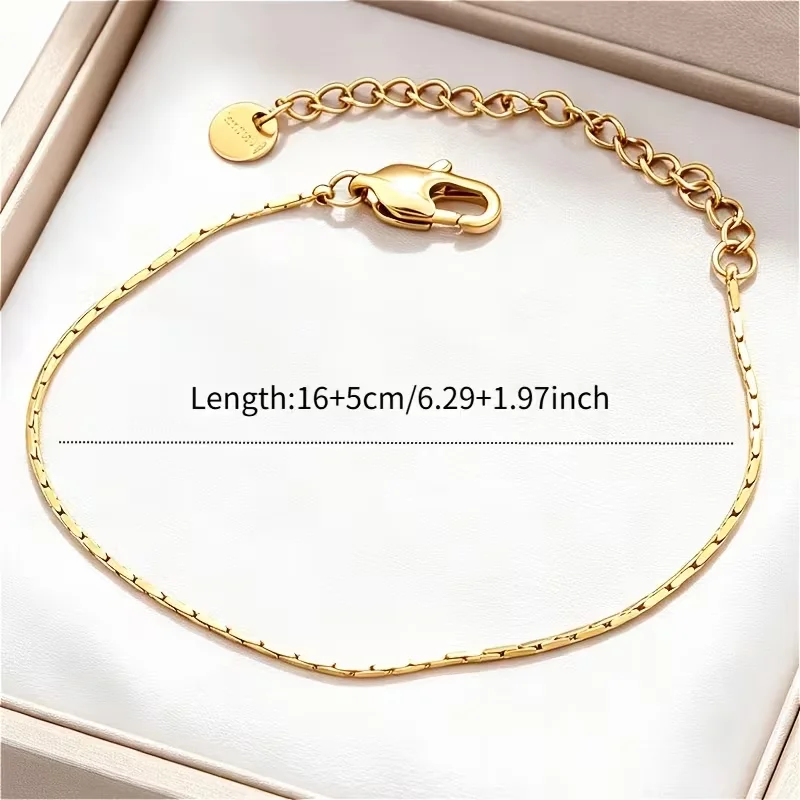 1pcs Stainless Steel 1.3MM Solid Thin Chain Bracelets Minimalist Basic Chains Female Male Wrist Jewelry Waterproof Accessories