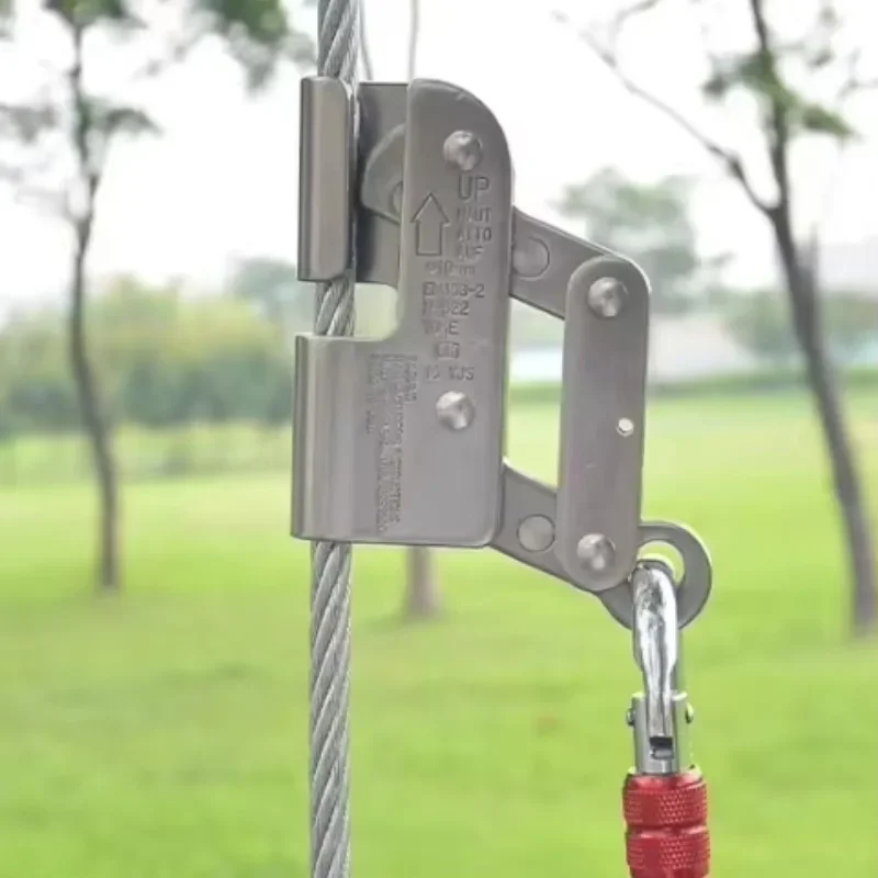 304 Stainless Steel Wire Rope Grab, Fall Protection for 8/10/12mm Rope, High Altitude Fall Arrester