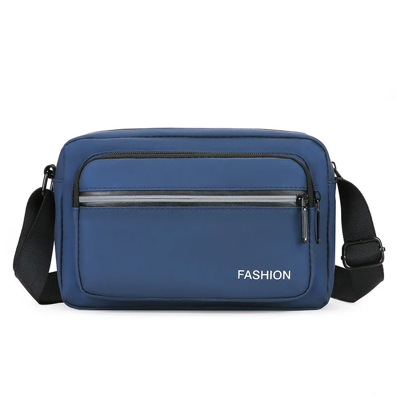 Bolsa de ombro impermeável masculina, bolsa transversal masculina de grande capacidade, bolsa portátil com zíper multicamada, lazer, negócios, verão