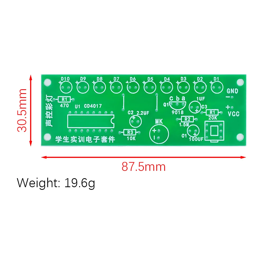 Electronic DIY Sound Control Flashing LED Music Colorful Light Lamp Voice Controlled Controller for Production Training Gift