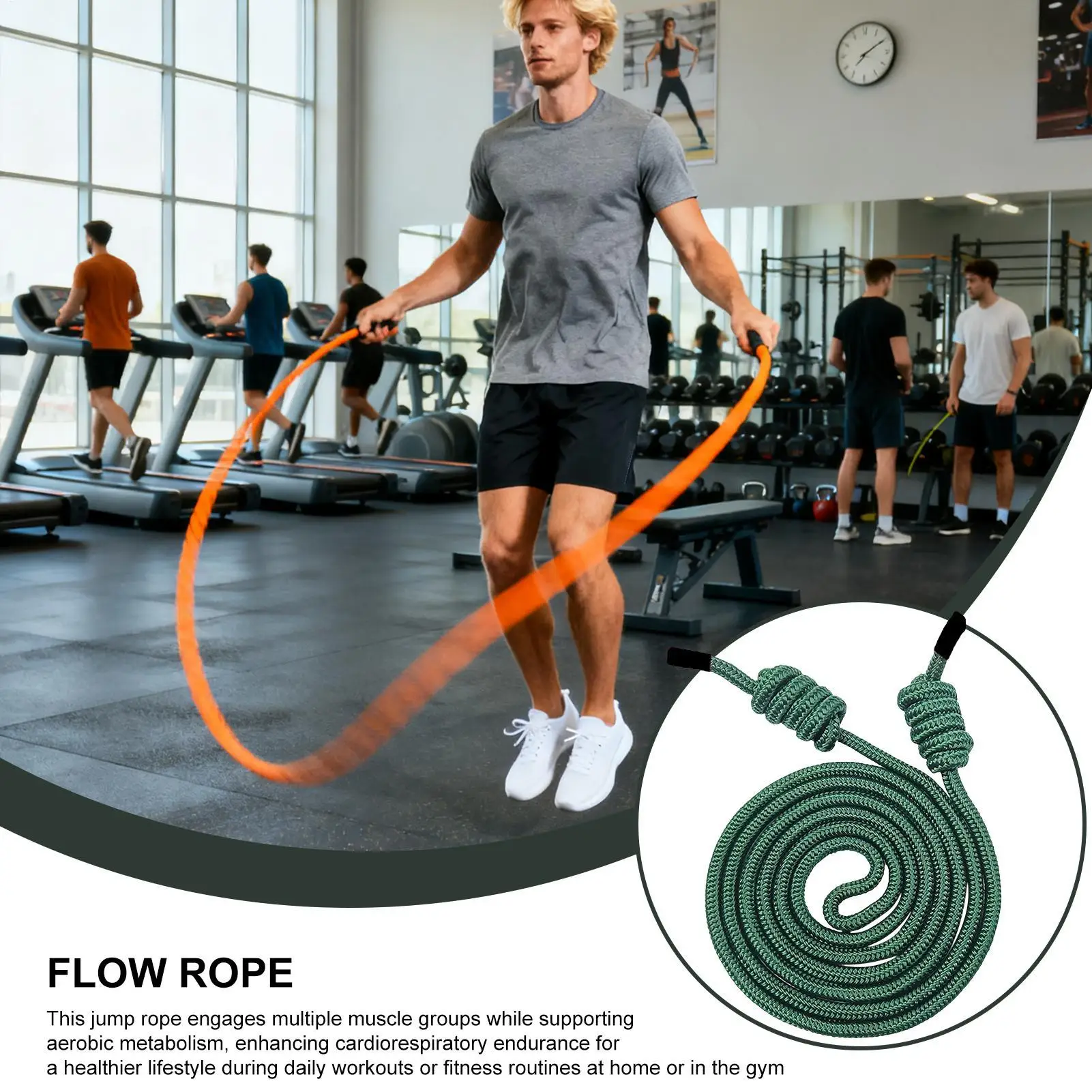 القفز على حبل حرق الدهون حبل تدفق القلب المحمولة قوة المدرب للرجال النساء المنزل في الهواء الطلق العمل فقدان الوزن رياضة القلب التدريب #2
