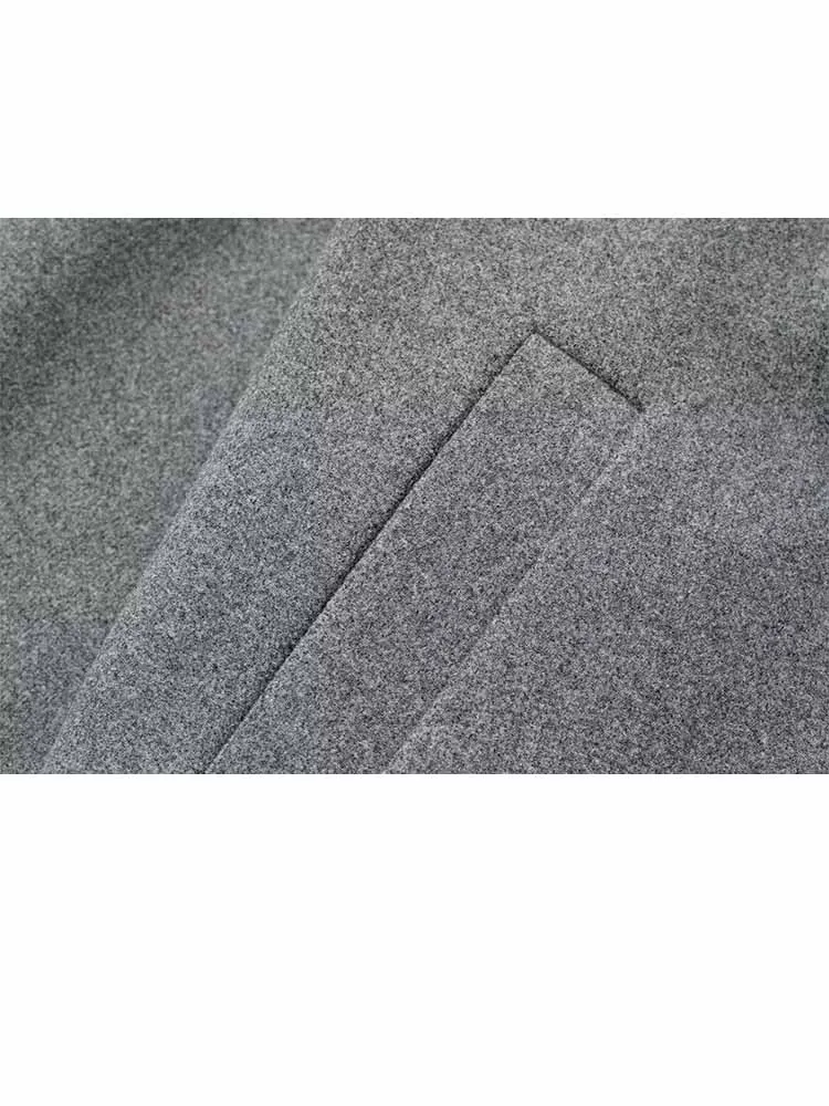 HH 女性冬のファッションハイカラー長袖ダブルブレストベルトショートコートジャケット女性カジュアル多用途通勤ジャケット