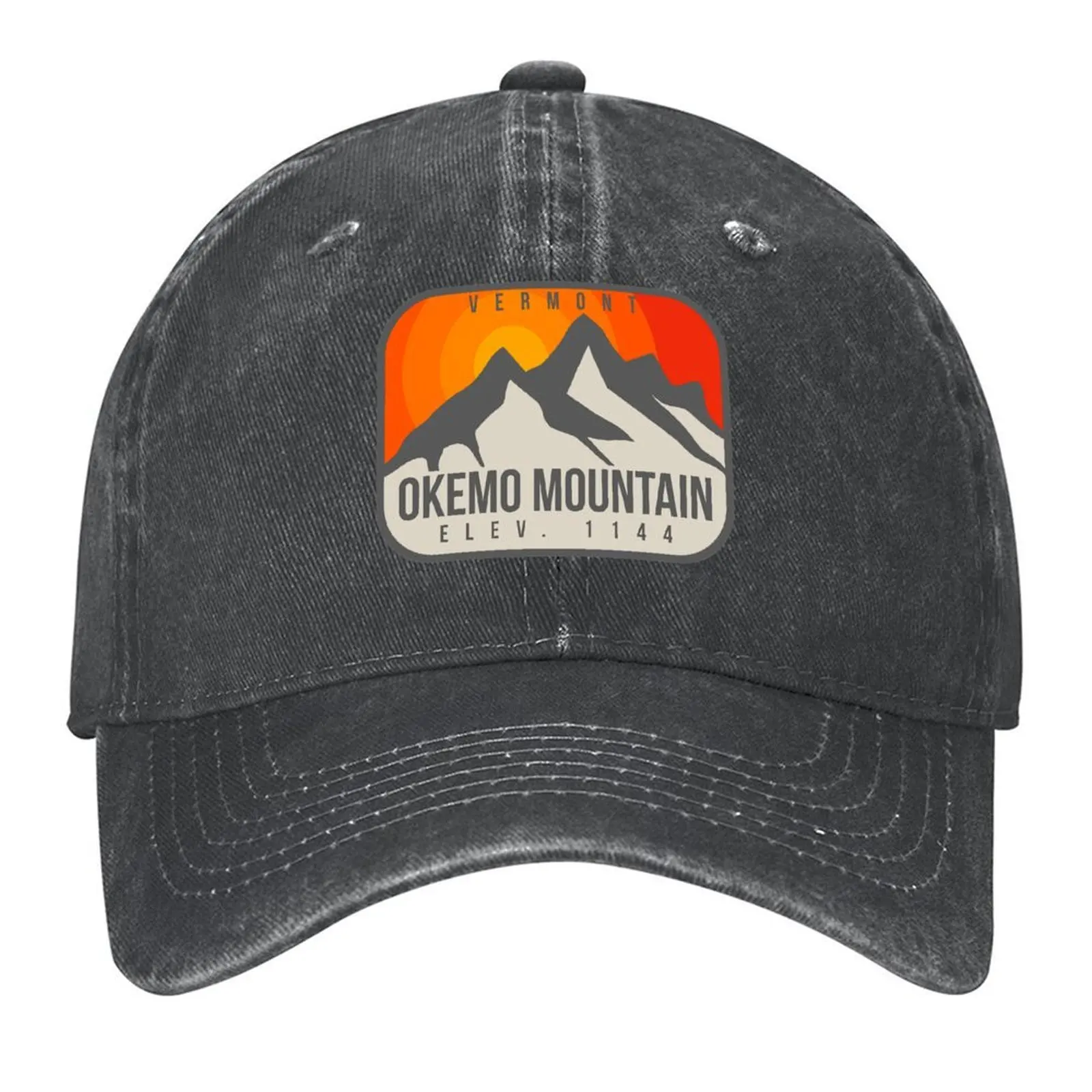 

Okemo Mountain Vermont Vintage Retro Hiking, Snowboarding Adventure Skiing Mountain Baseball Cap fishing hat Mens Women's