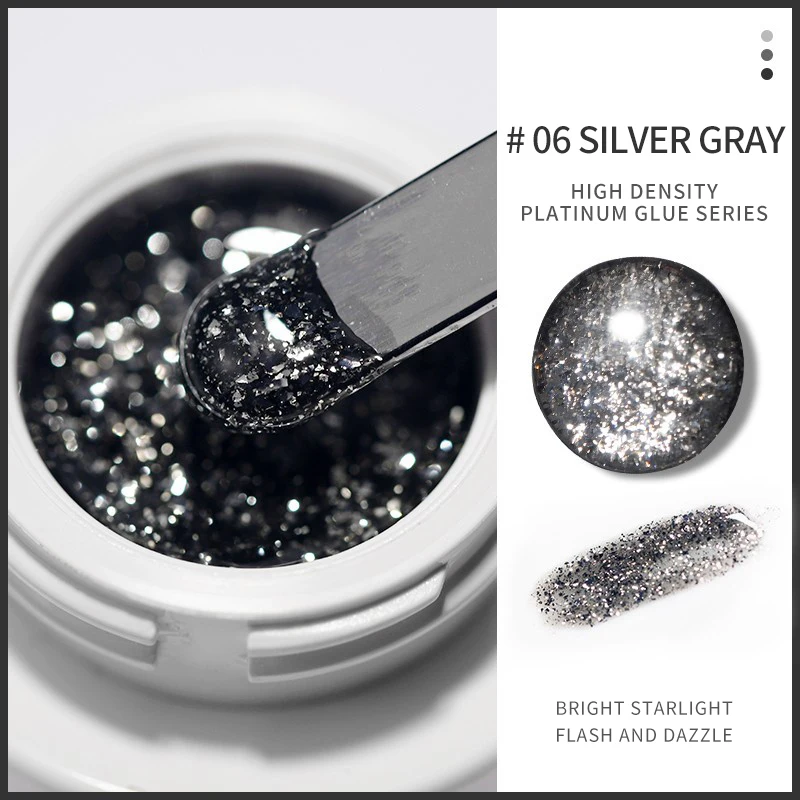 1Jar High Density Glitter Platinum Glue Nail Art Gold Silver Platinum Drawable Line Painted Line Nail Glue 5g UV Gel Varnish #GY