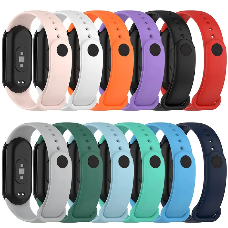 Correa de silicona para xiaomi Mi band 8, pulsera deportiva con NFC, repuesto para reloj inteligente