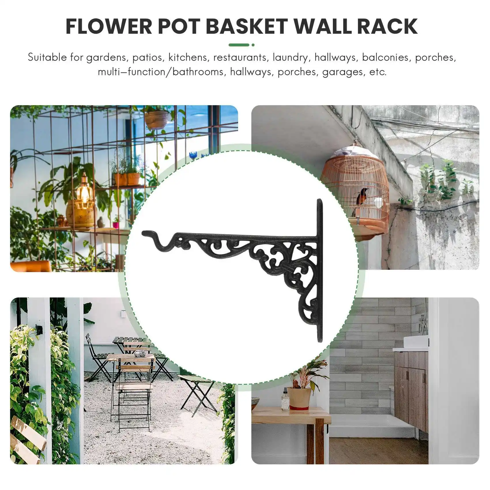 Neue Gusseisen Aufhänger Schmiedeeisen Garten Haken Blumentöpfe Korb Wand Aufhänger Halterung Mit Expansion Schraube