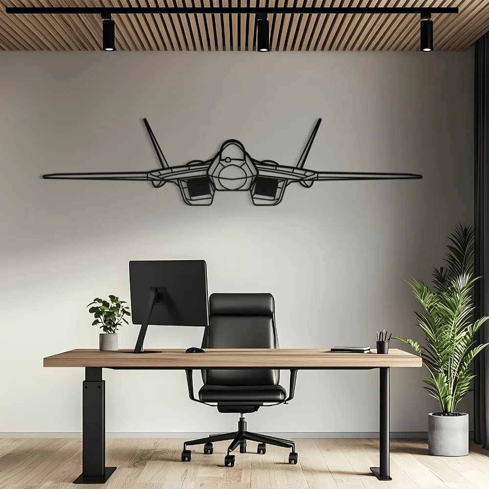 CIFBUY Su-57 Front Metal Wall Art Iron Sculpture Mural Plaque For Aviation Decor Pilot Gift Home Office Indoor