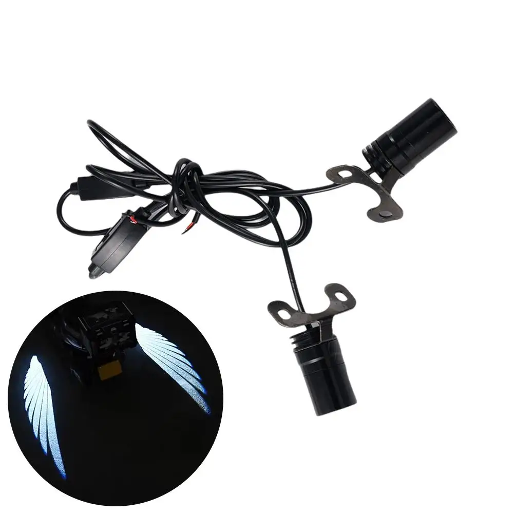 1 Pair Motorcycle Angel Wings Welcome Light LED Underbody Light Projector Decorative Atmosphere Light Accessories