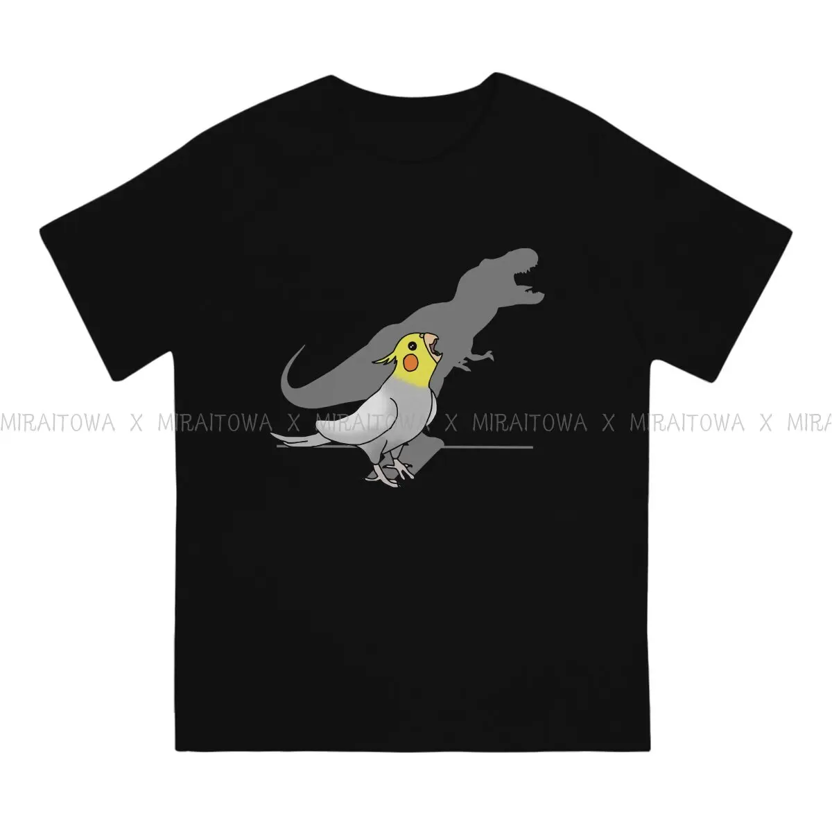 Animal Parrots Cockatiel Doodle Dinosaur Shadowl  T Shirt Grunge Men's Tees Summer Cotton Tops Harajuku O-Neck TShirt