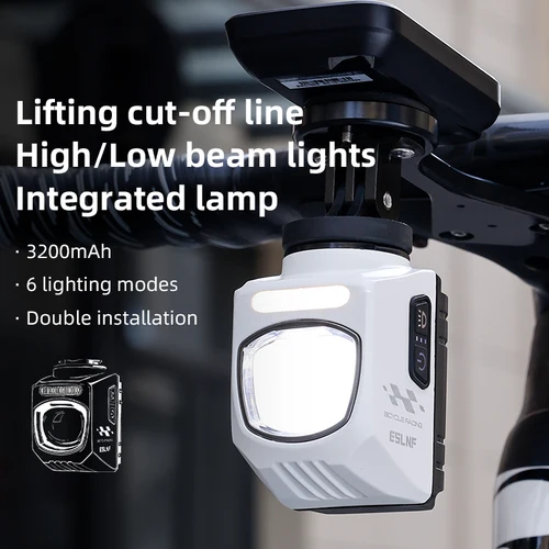 ESLNF 1000lm lámpara de elevación para ciclismo MTB Road 3200mAh faro de corte de elevación 6 modelos con soporte luz de seguridad nocturna para bicicleta