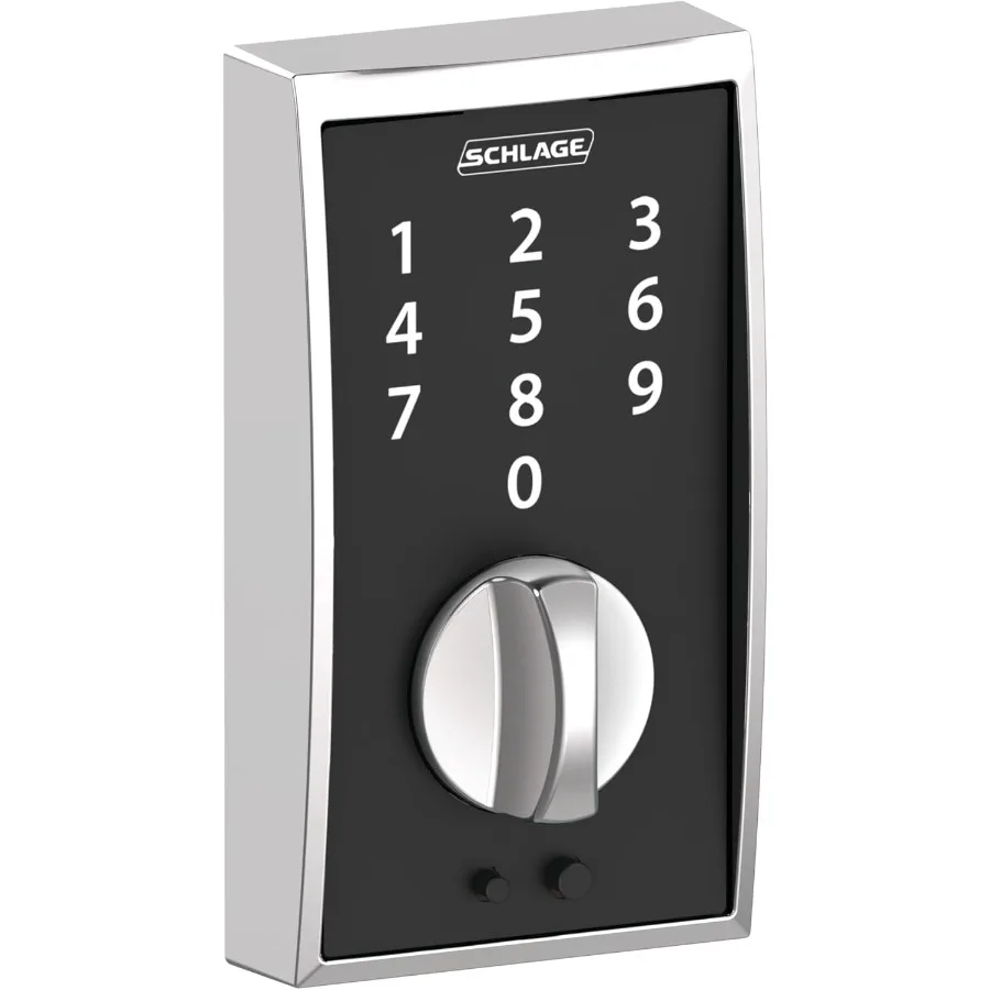 BE375 CEN 625 Touch Keyless Touchscreen Serratura elettronica con catenaccio Cromo brillante per ingresso domestico sicuro e controllo accessi intelligente w