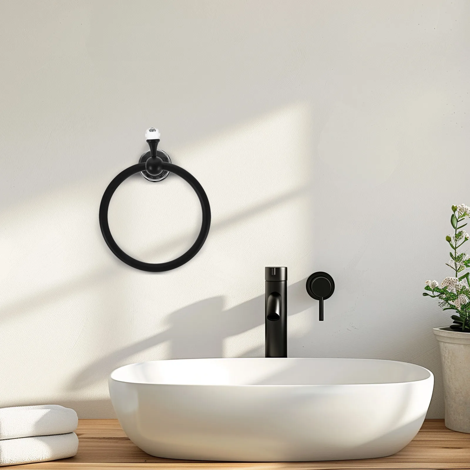 

Unique Wall Mounted Bathroom Hand Towel Holder Decorative Bathroom Rack Elegant Space Saving Towel Hanger