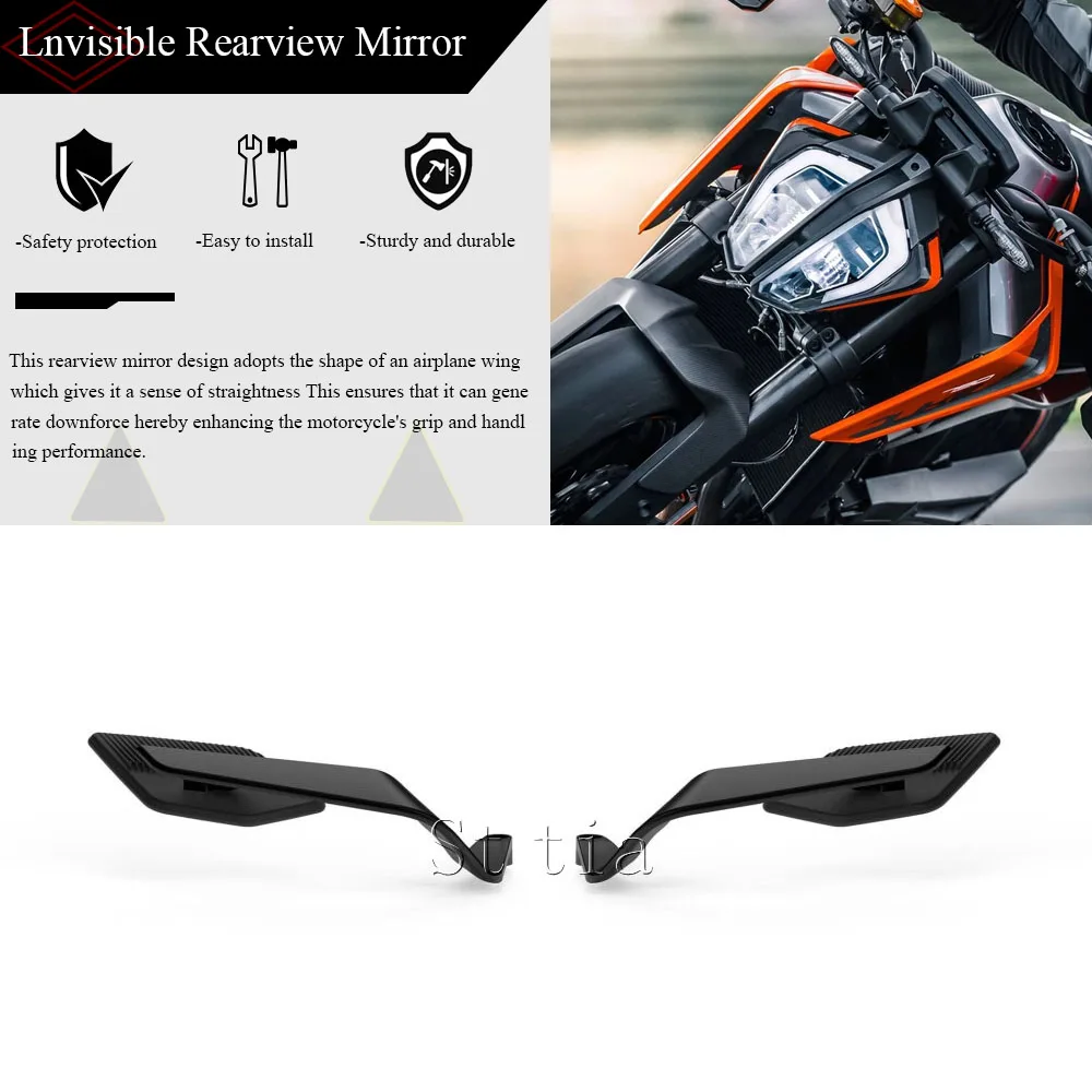 

New Motorcycle Rearview Mirror Side Rear View Mirrors Stealth Winglets Aluminum Mirrors Fit For KTM 390 690 790 890 990 Duke