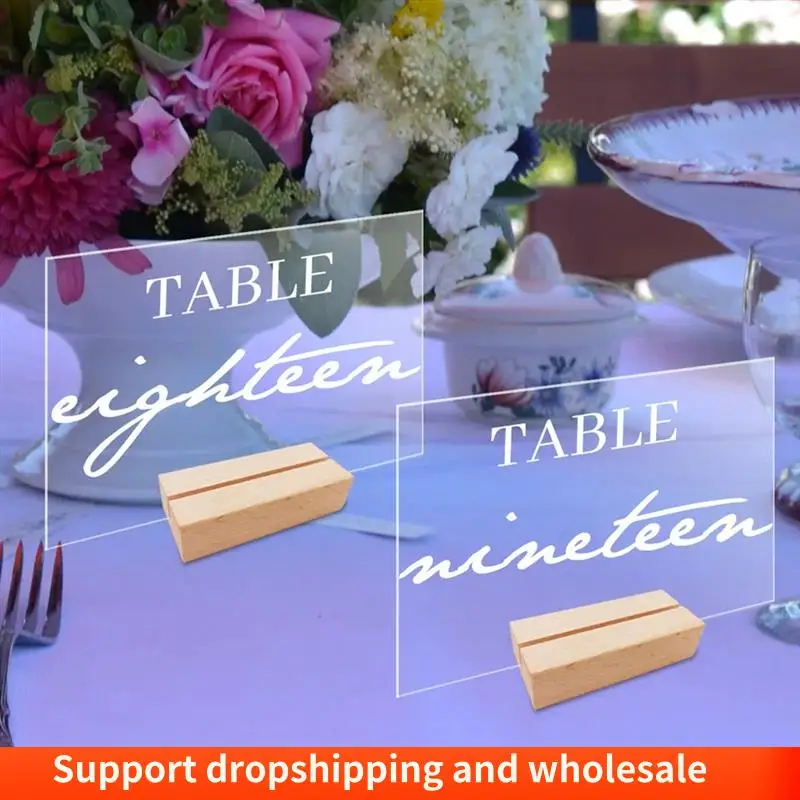 

AA86 12PCS DIY Blank Acrylic Table Sign Clear Sign With Stand Transparent Arch Table Numbers Table Card Wedding Decoration, Dura