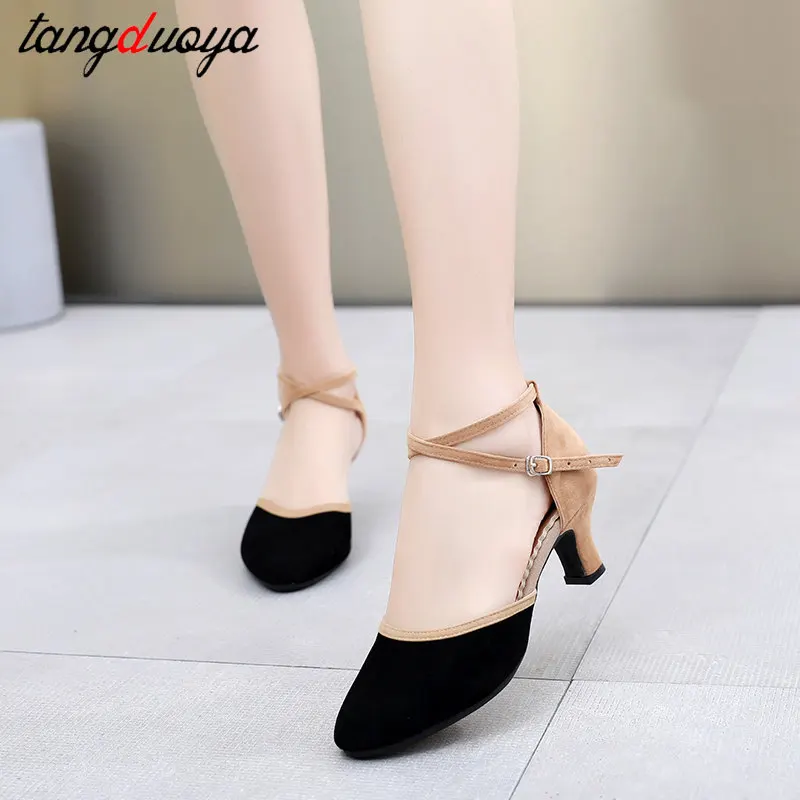 Women Salsa party Ballroom shoes Latin dance shoes High Heeled 5.5cm Latin Salsa Ballroom Tango Dancing Shoes