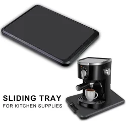 Kitchen Appliance Sliding Tray with Smooth Wheels Below Cabinet Appliance Rolling Tray Non-slip Countertop Sliding Coffee Tray