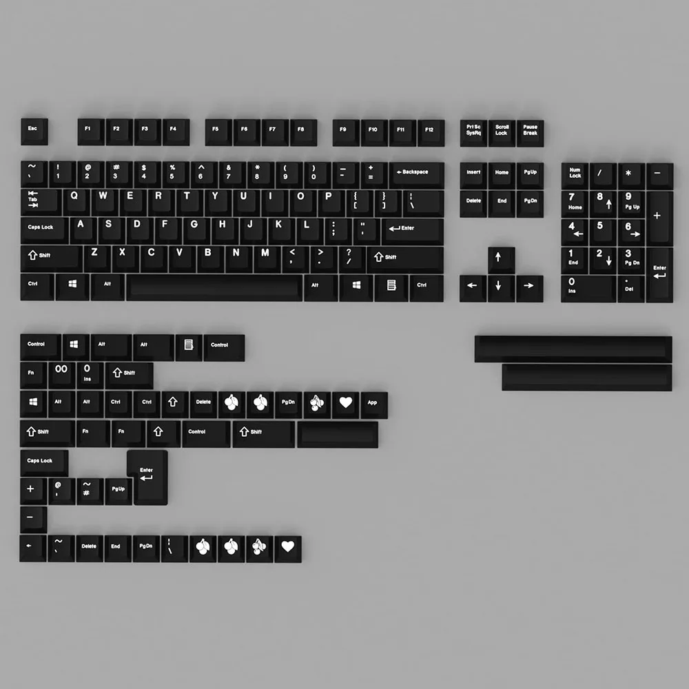 

EPBT Black&White Keycaps Doubleshot Cherry Profile ABS Material Set for Mechanical Keyboard Kit