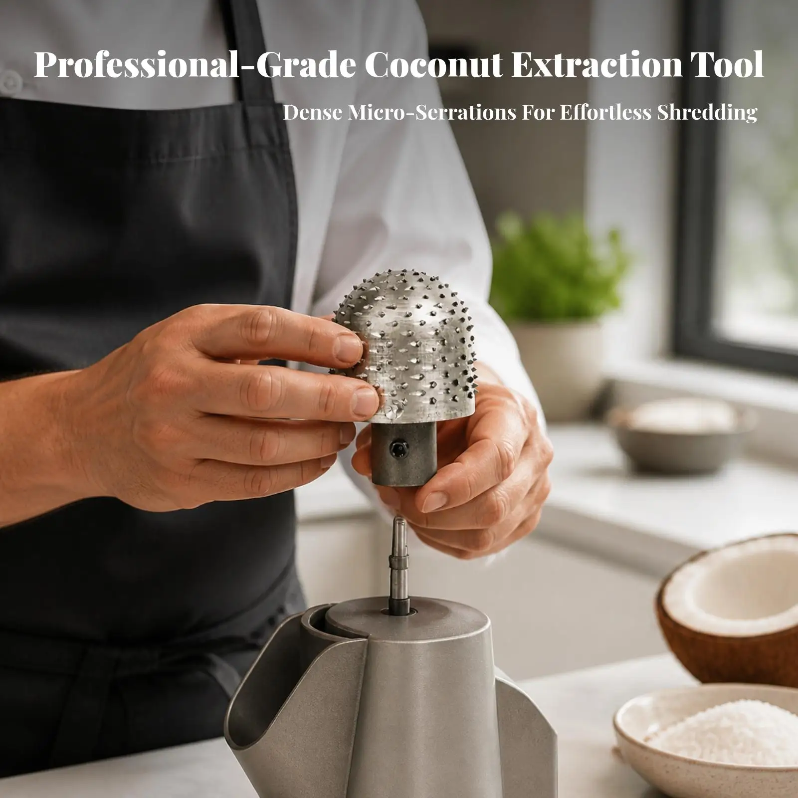 Sturdy Metal Coconut Grater Head Replacement for Electric Coconut Shredding Machine