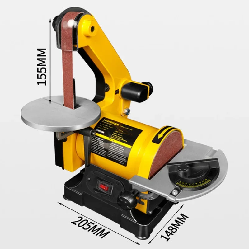 1x5 Woodworking Belt Sander, Disc Sander, Compact Bench-Top Sander, Metal Polishing and Rust Removal, Panel/Jade Processing