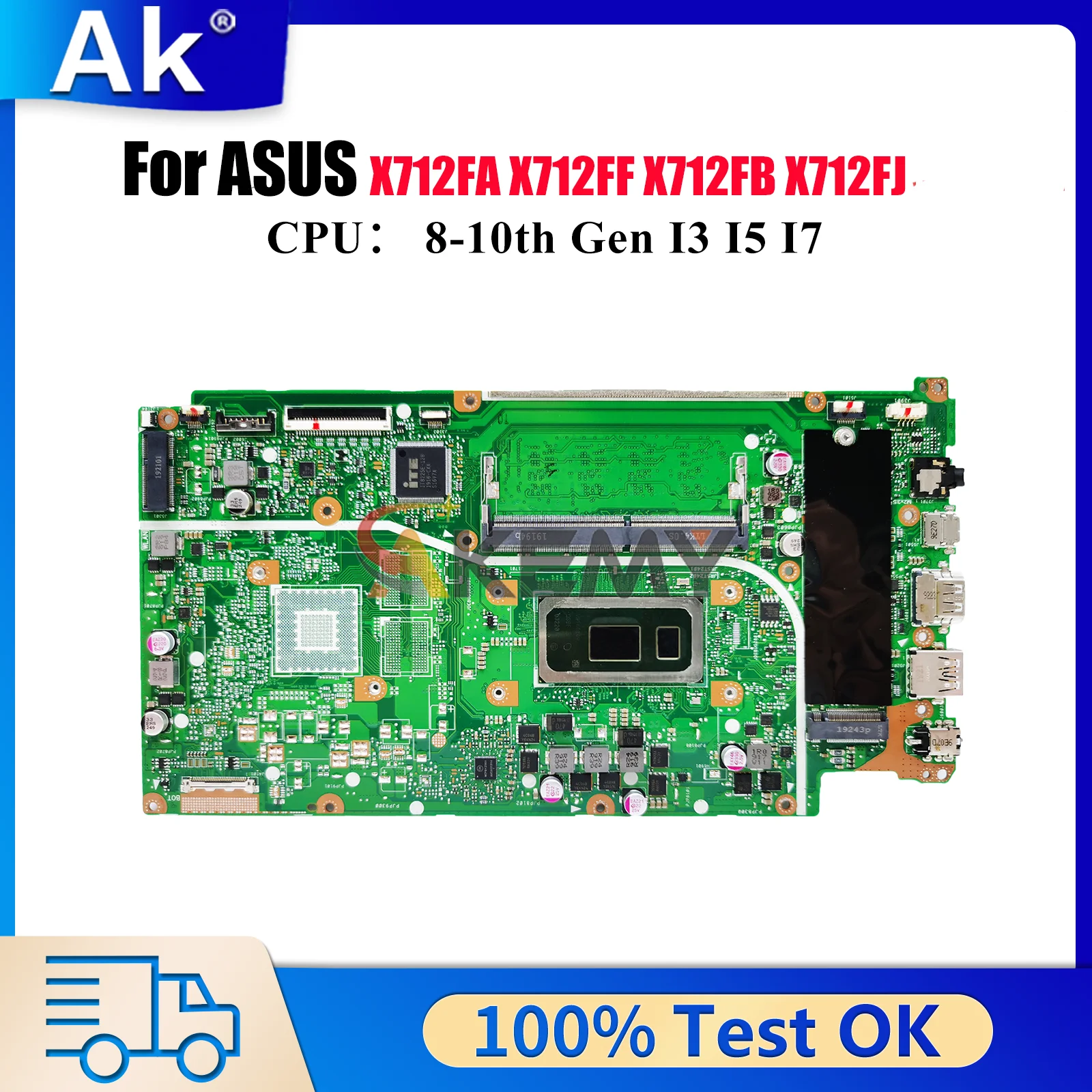 

X712FA Laptop Motherboard For ASUS X712FB F712F X712FF X712FJ V712F X712F X712FLC X712FL K712F S712F Mainboard With I3 I5 I7 CPU