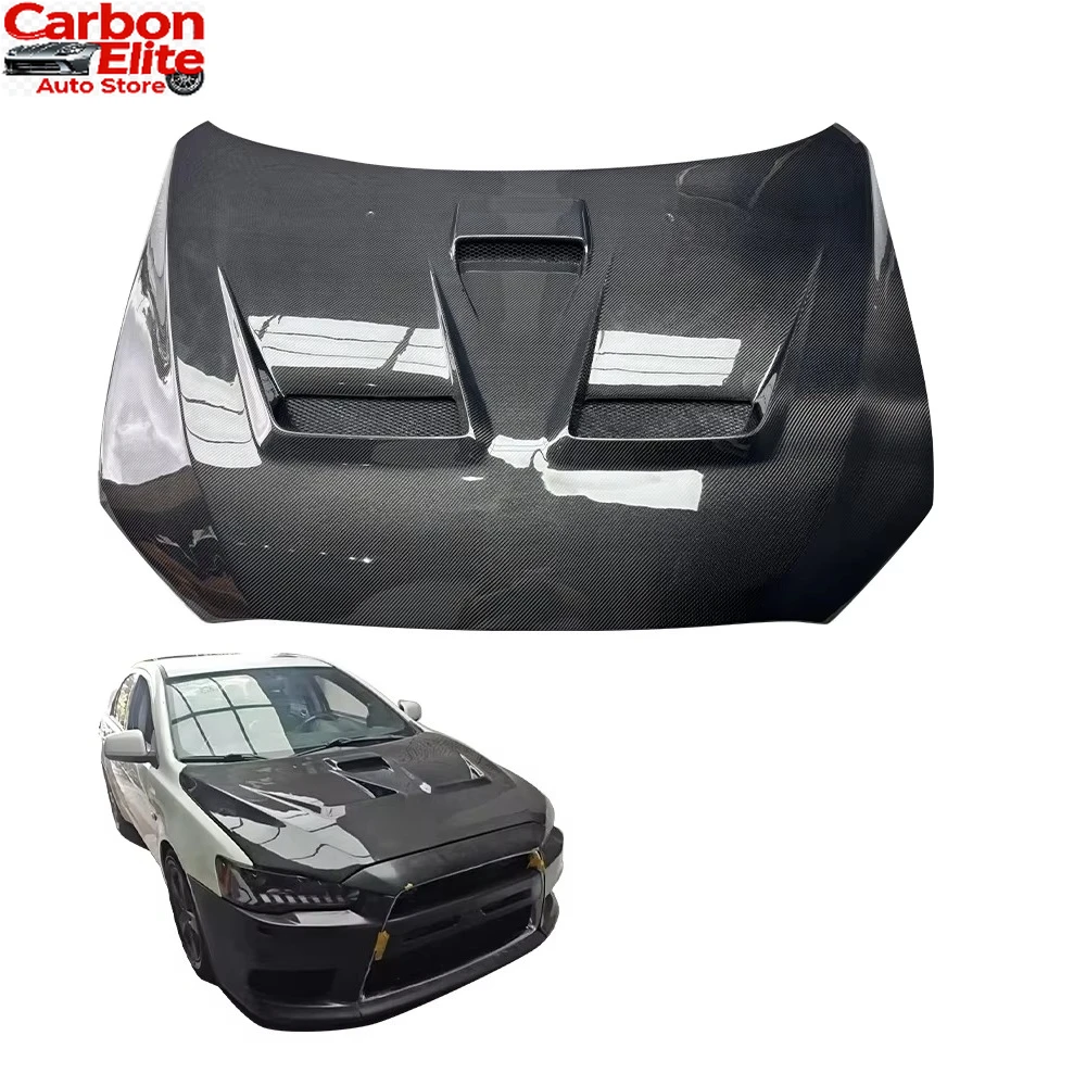 

High Quality Lightweight Direct-Fit Carbon Fiber Engine Hood forEvo X