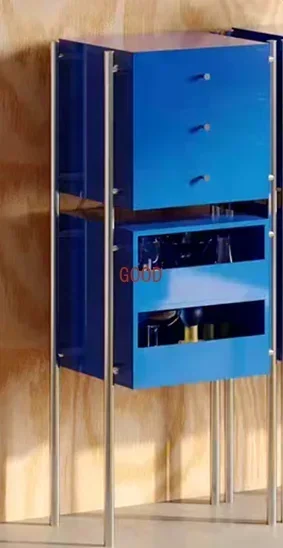 Simple Modern Display Bookcase Bookshelf Stainless Steel Storage Rack Small Apartment Corner Cabinet Storage Clothes Closet