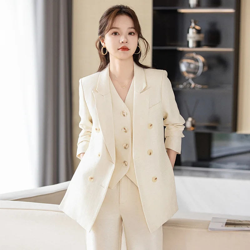 Apricot Suit Women's Spring New High-Grade Casual Temperament Office Wear Interview Tooling Small Business Suit Coat