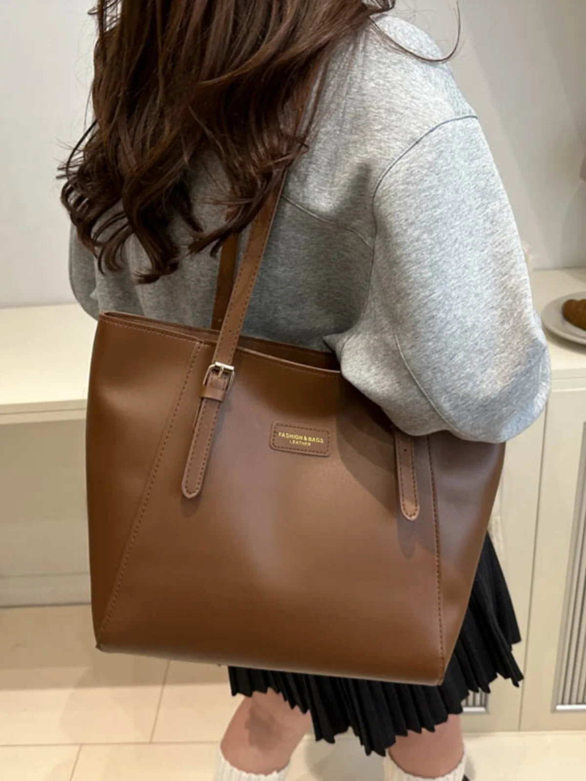 Bolso de Hombro para Mujer de an Capacidad y Diseño Simple, Estilo Coreano 2024, Bolso Tote para Estudiantes Universitarias
