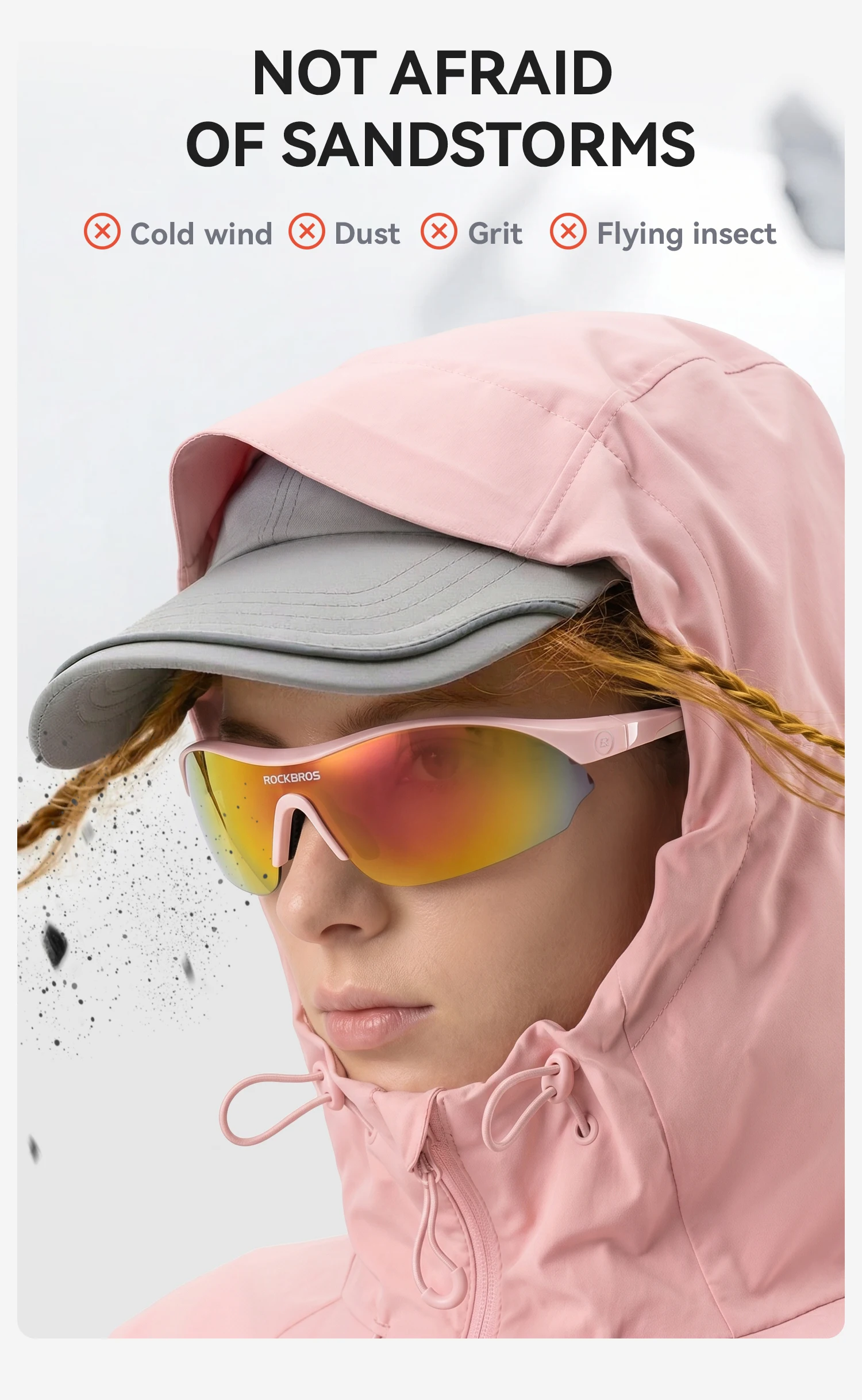 ROCKBROS Fahrradbrille UV400 Polarisierte Sport-Sonnenbrille Leichtgewicht UV-Schutz Winddichte Outdoor-Laufbrille – Detail 18