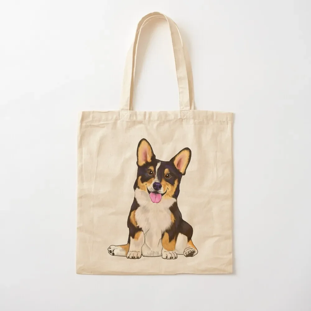 Cute sitting corgi tri color dog Tote Bag tote bag men's Canvas bag shopper bags reusable shopping bags