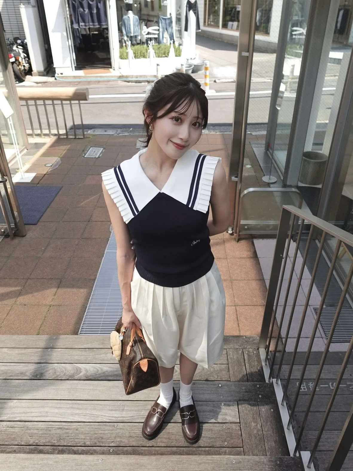 Naval Collar Diary Street Walking Encounter Delicious Food And Good Weather Women's Slim Fit T-Shirt Quick Dry Short Sleeve