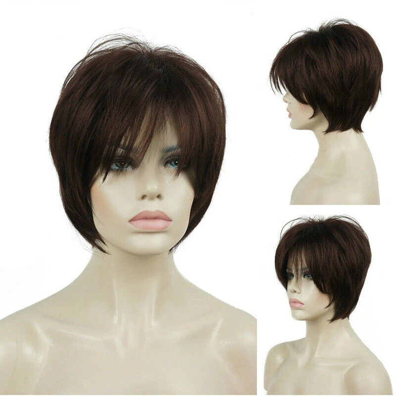 

Short Straight Black Copper Red Full Synthetic Women's Natural Daily Wig