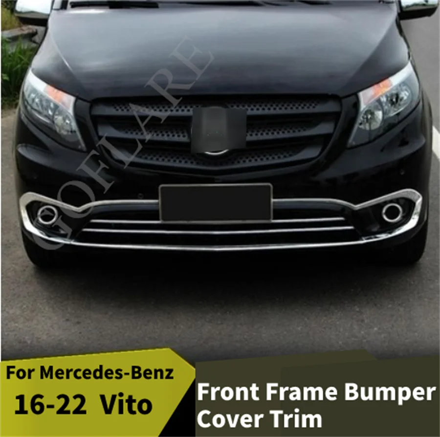 

Car Stying Accessories For Mercedes Benz Vito W447 2016-2022 Car front frame bumper cover trim Front down Grille ABS Chrome