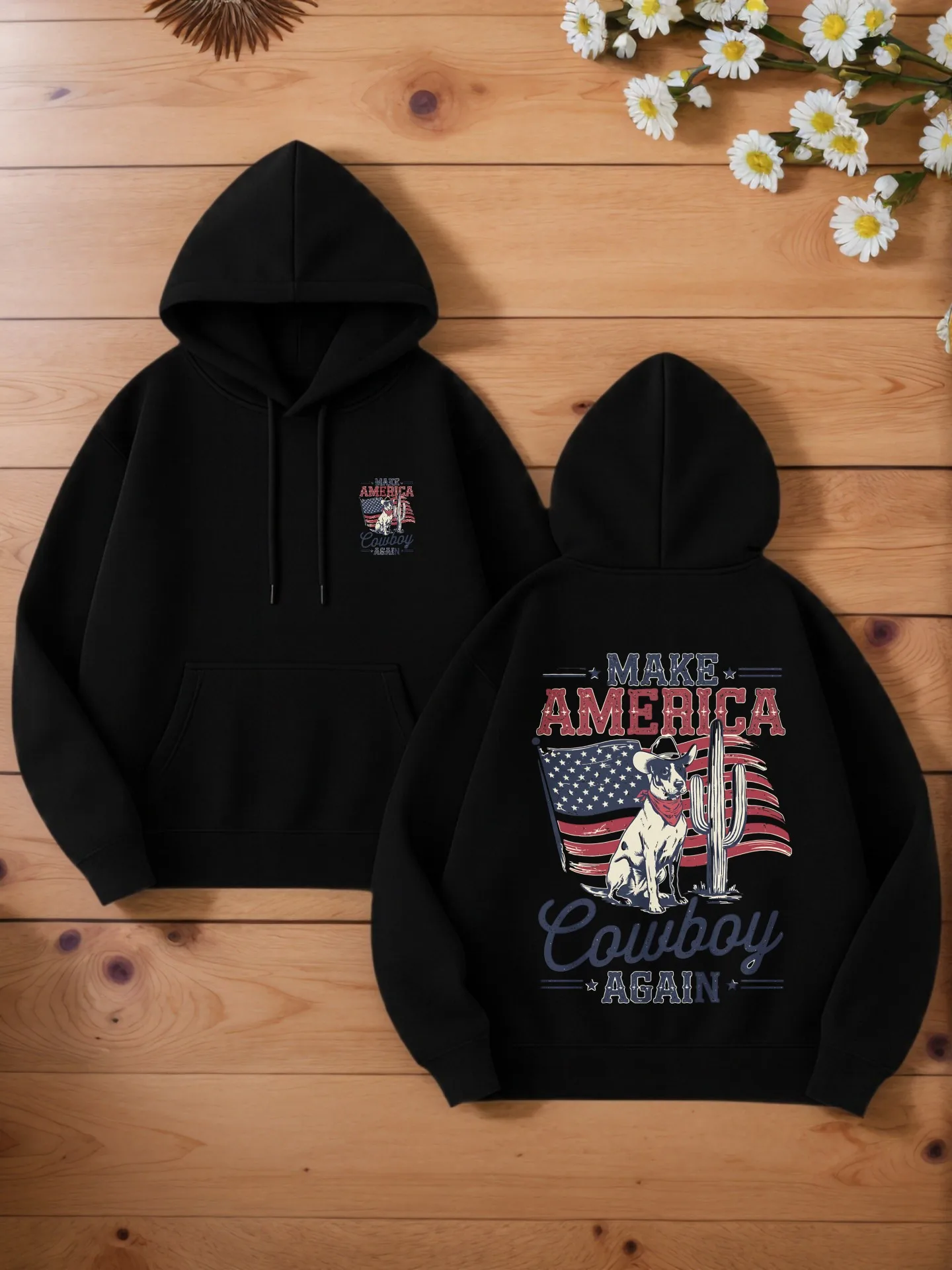 

Мужская толстовка с рисунком, ковбойский принт Америки, повседневный стиль, на флисовой подкладке, для мужчин, осенние наряды