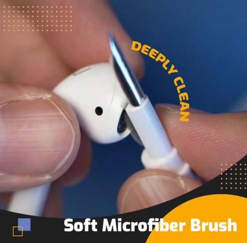 Portable mini Bluetooth headset cleaning pen, complete set of Bluetooth headset hole soft microfiber brush cleaning tool