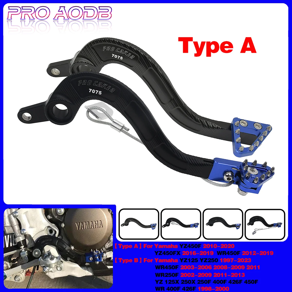 

Motorcycle Accessories CNC Rear Brake Pedal Lever For Yamaha YZ WR 125 125X 250 250X 250F 400F 450F 250F 400F 426F 450F YZF WRF